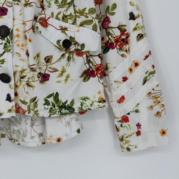 Disney Alice Through the Looking Glass Jacket Womens Small White Floral Boho - Picture 3 of 10